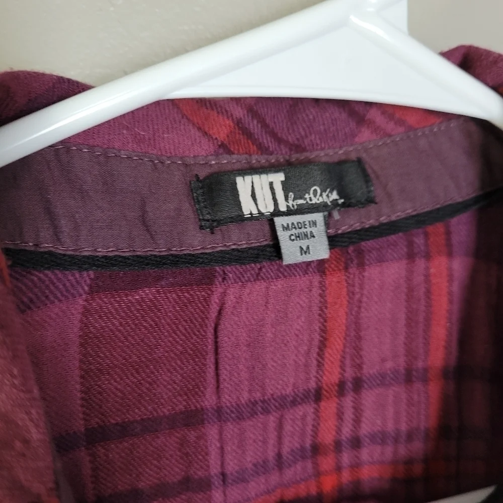 🌀 Kut From The Kloth Flannel Snap Button Down. Purple pink. Very soft! - Picture 3 of 4